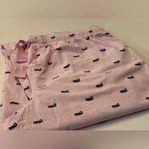 Nautica Women’s Small Pink Pajama Bottoms with Navy Whale Print